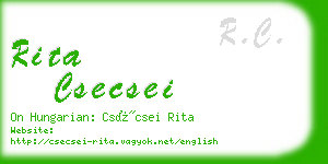 rita csecsei business card